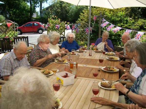 Garden area of The Red House Care home in Yelverton, Devon