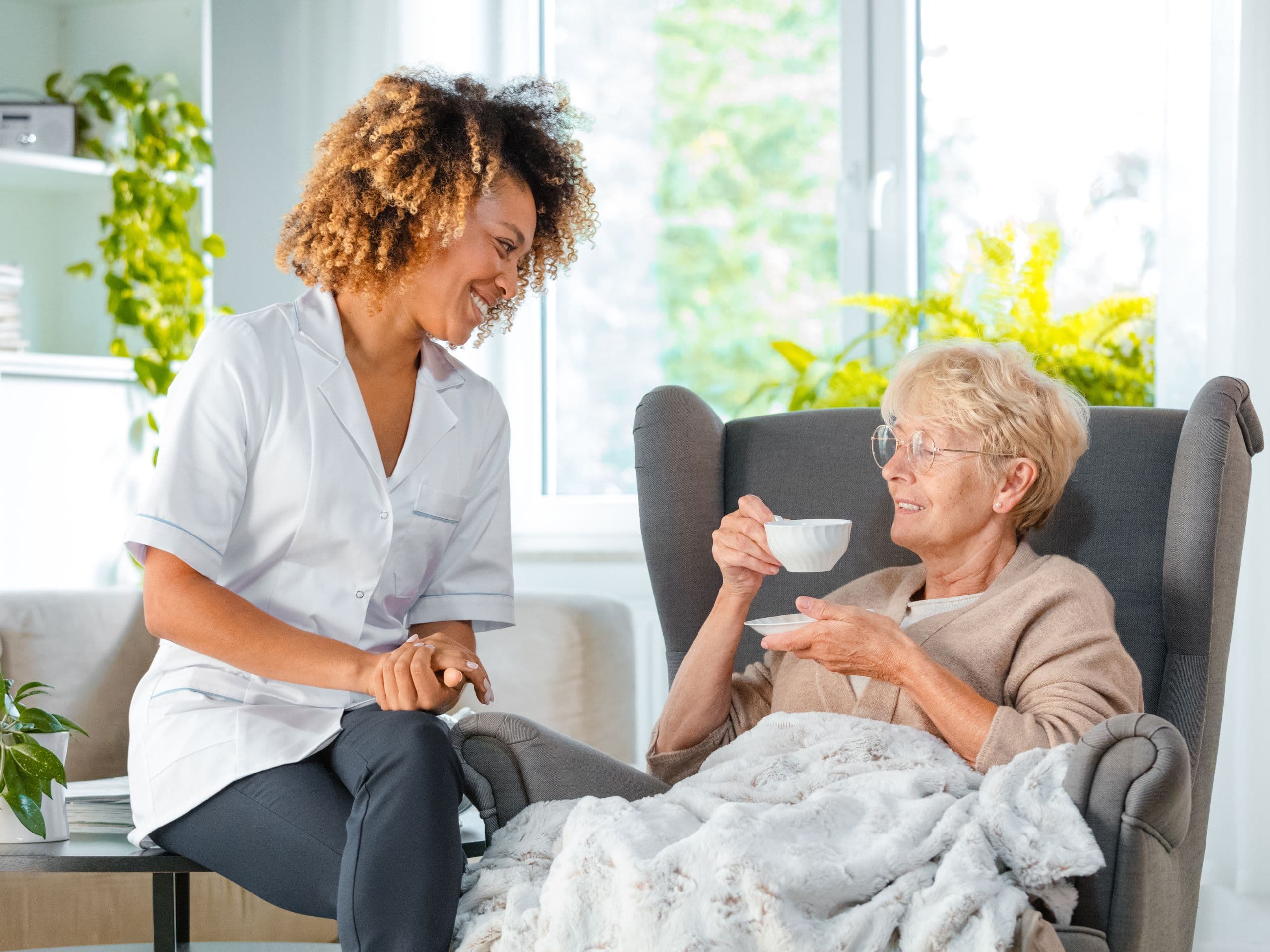 Staff and residents of Rugby care home in Rugby, Warwickshire