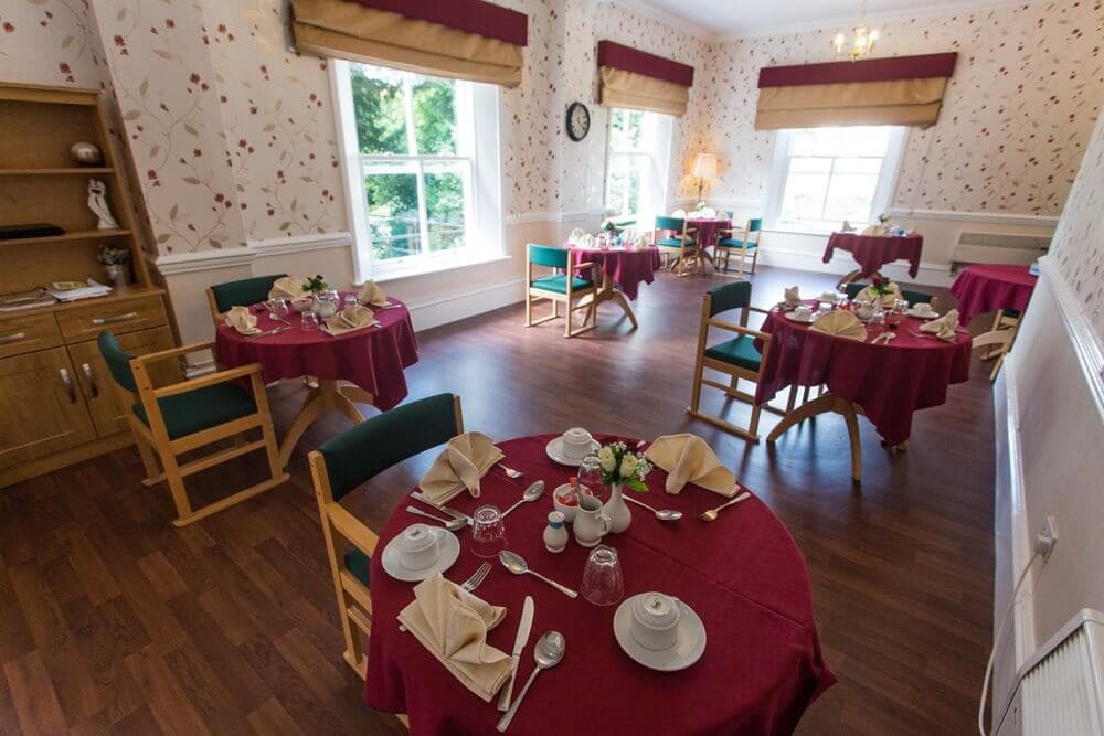Dining area of The Terrace care home in Richmond, London