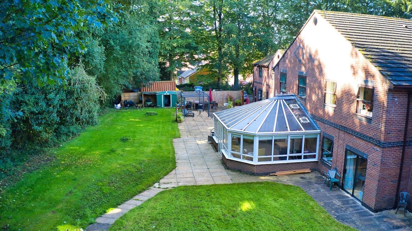 Garden at Treetop Court Care Home in Leek, Staffordshire