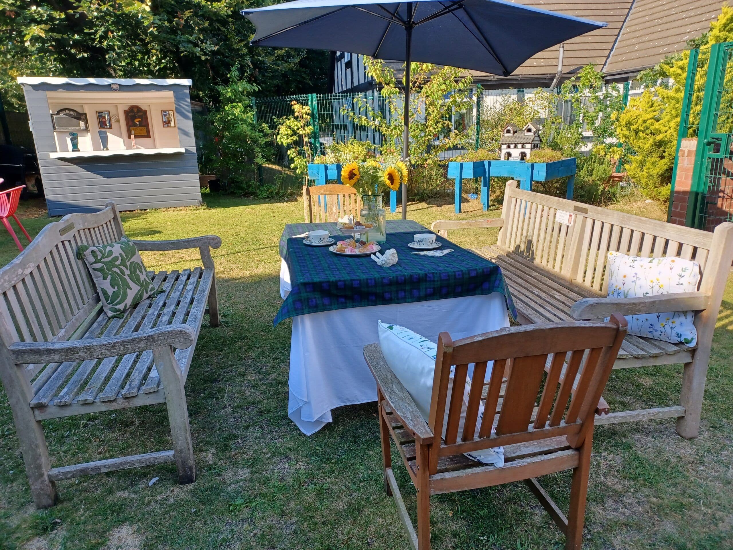 garden at Tudor Bank Care Home, Southport