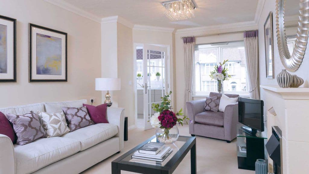 Lounge of Jefferies Lodge retirement development in Eltham, Greater London