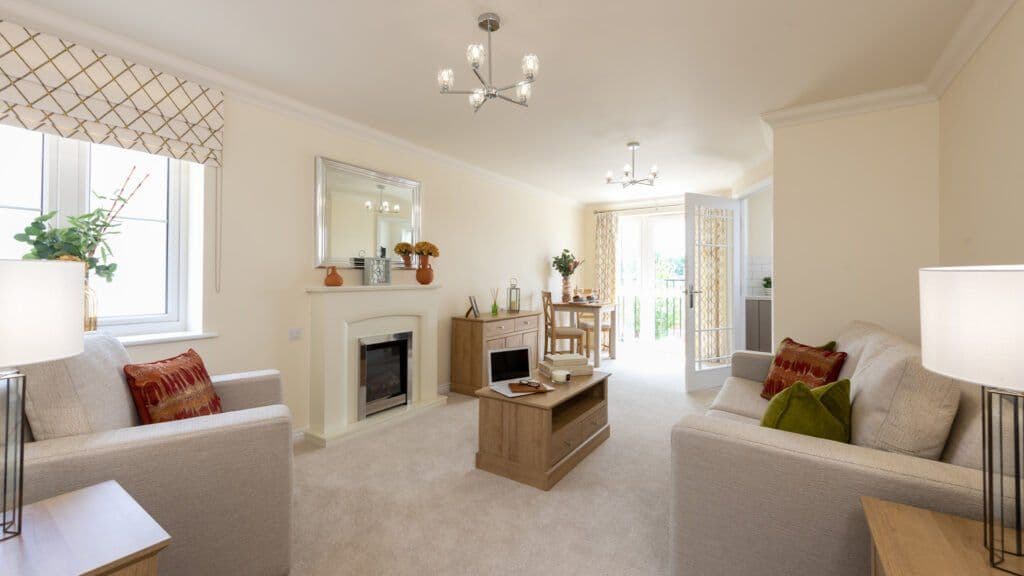 Lounge of Colebrook Lodge retirement development in Reigate, Surrey