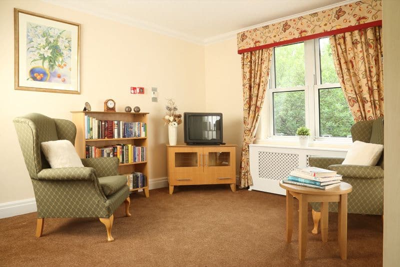 Lounge of Ventress Hall care home in Darlington, County Durham