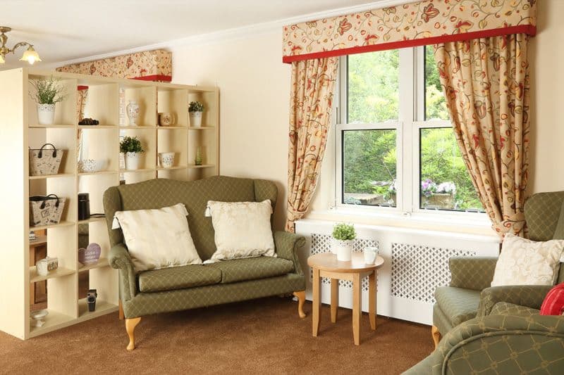 Lounge of Ventress Hall care home in Darlington, County Durham