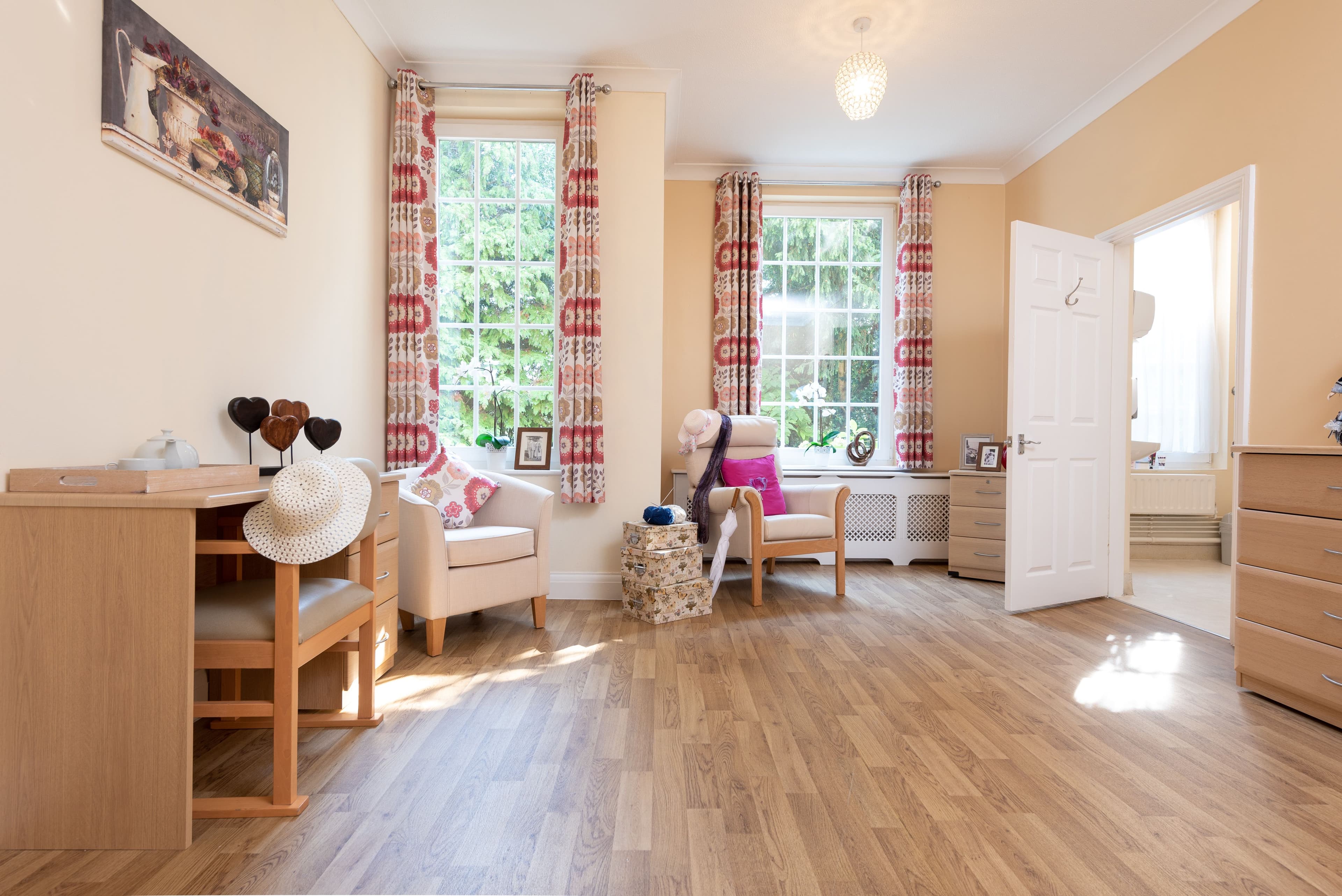 Lounge of Warren Lodge care home in Wokingham, Berkshire