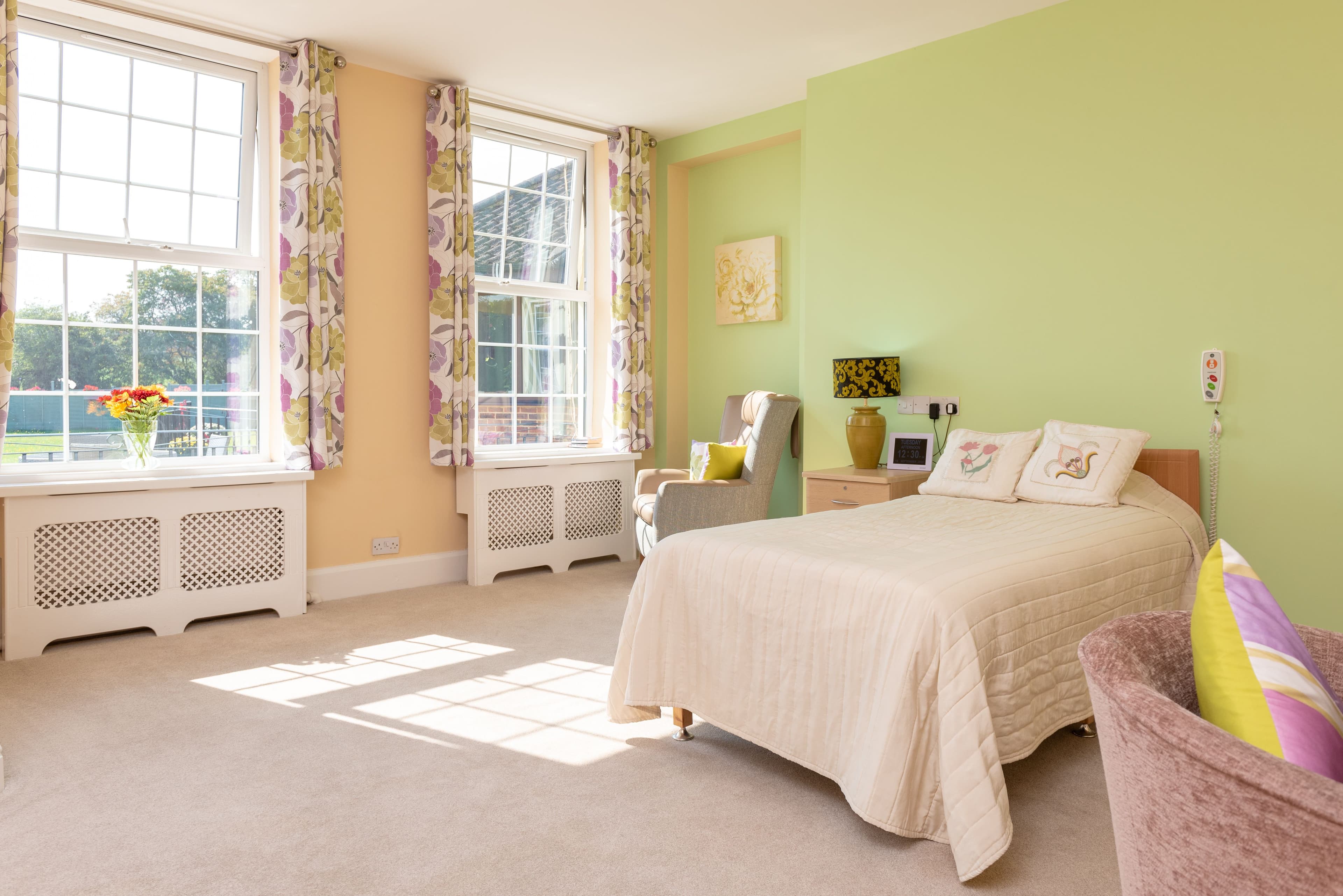 Bedroom of Warren Lodge care home in Wokingham, Berkshire