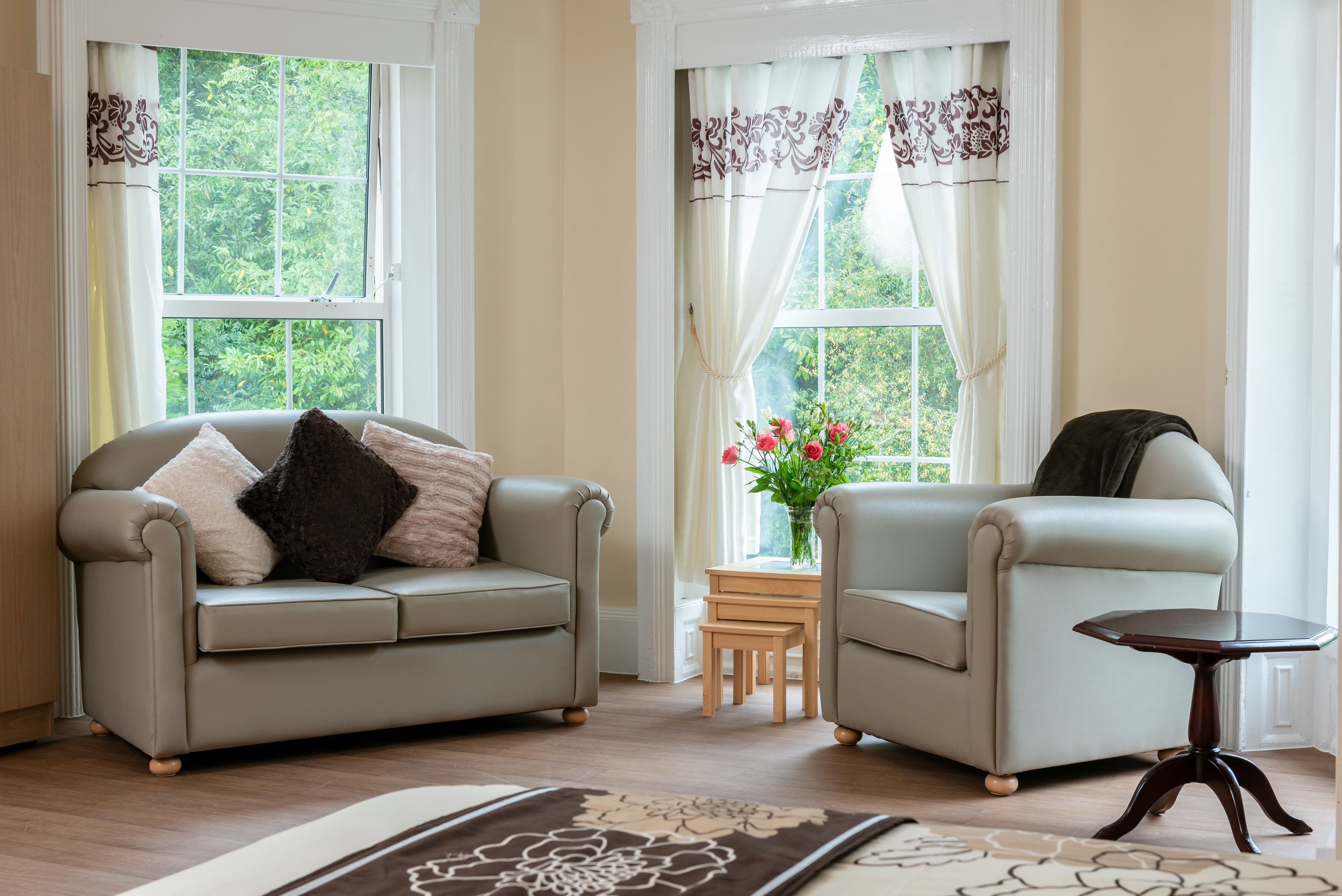 Lounge of Woodlands Park care home in Great Missenden, Buckinghamshire