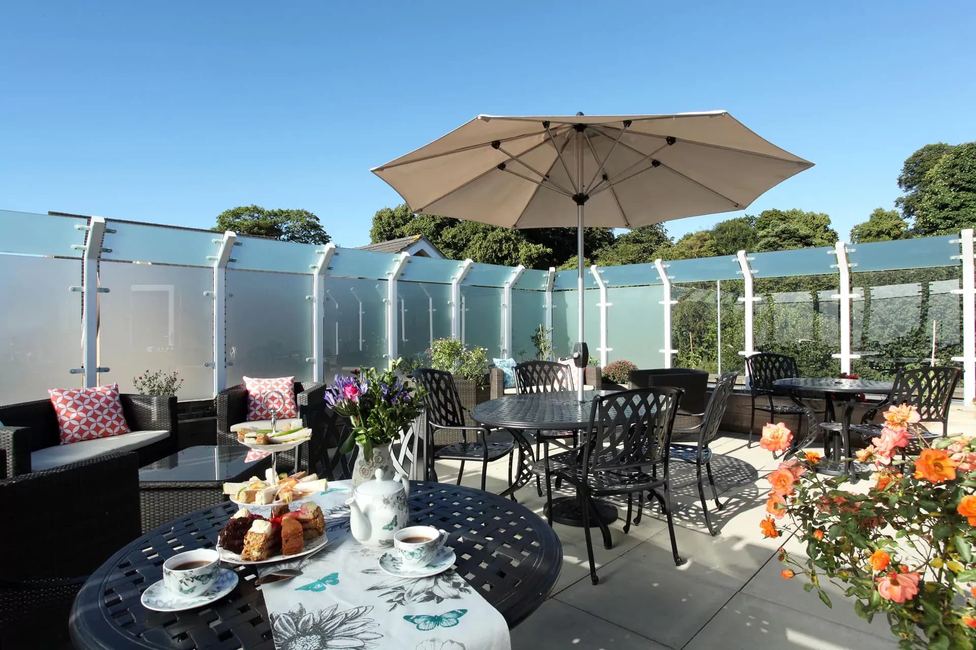 Roof Terrace of Water Mill House retirement development in Hemel Hempstead