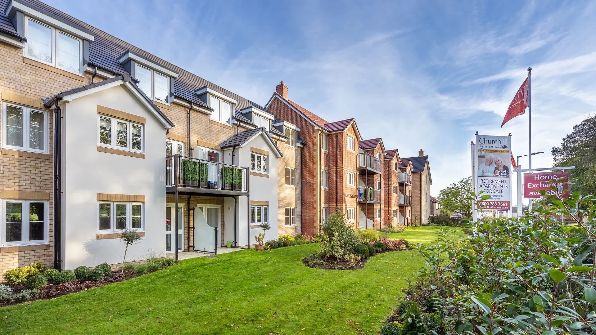 Exterior of Weavers Lodge Retirement Development in Haverhill, Suffolk