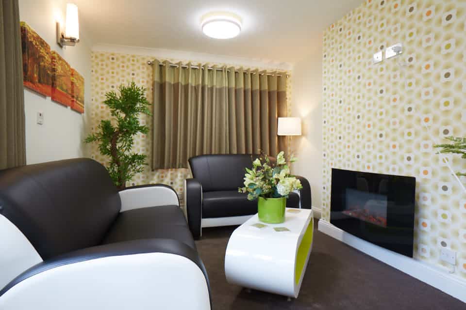 Lounge of Westbank care home in Sevenoaks, Kent