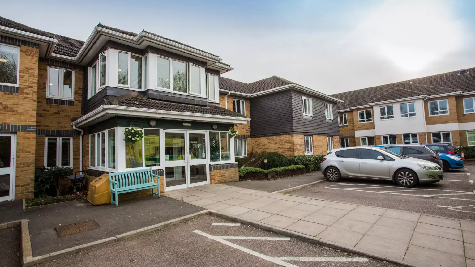 Exterior of Willow Court care home in Harpenden, Hertfordshire