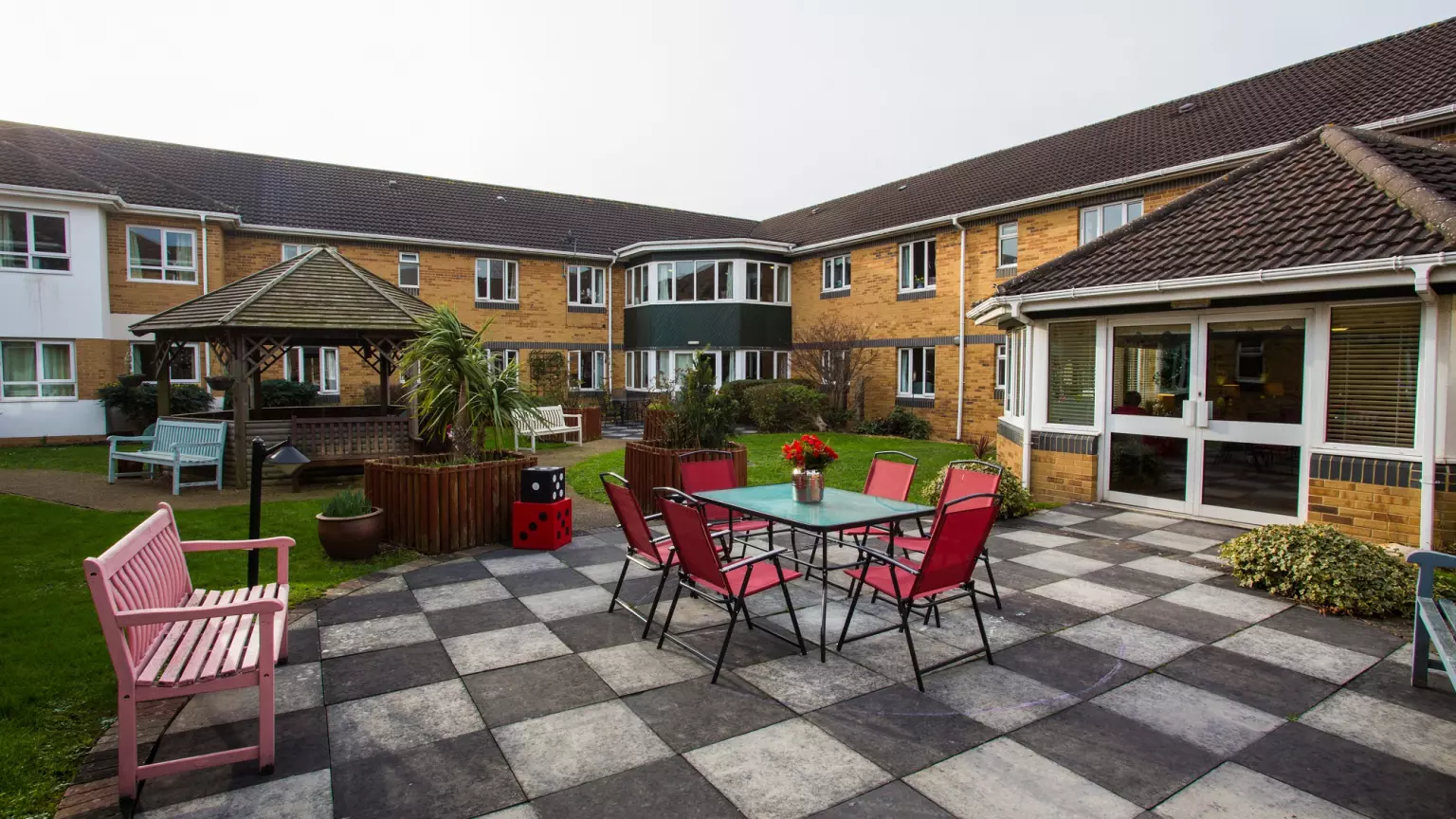 Garden of Willow Court care home in Harpenden, Hertfordshire