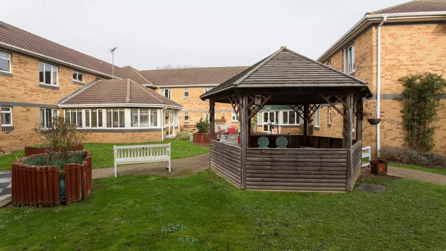 Garden of Willow Court care home in Harpenden, Hertfordshire