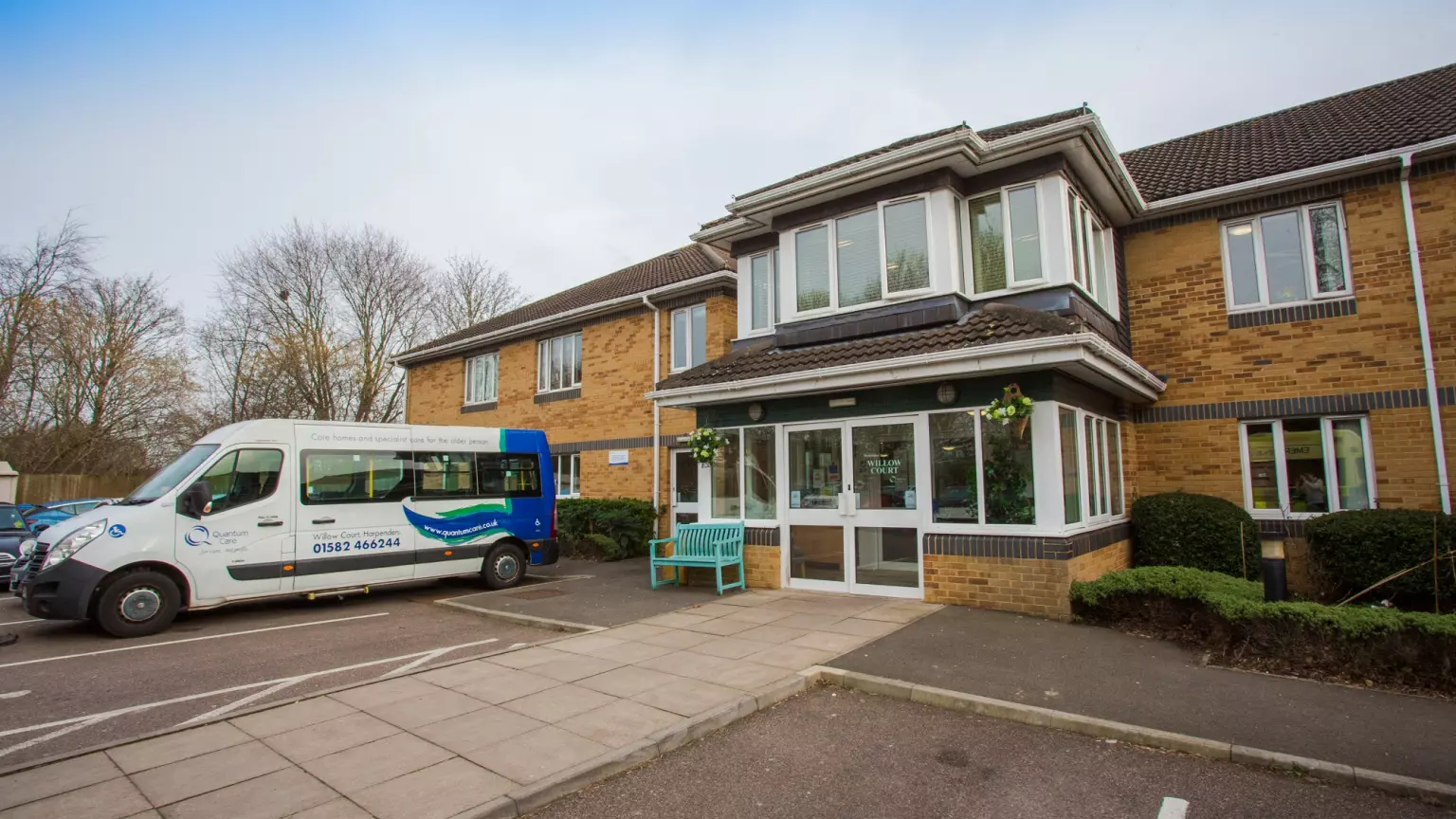 Exterior of Willow Court care home in Harpenden, Hertfordshire