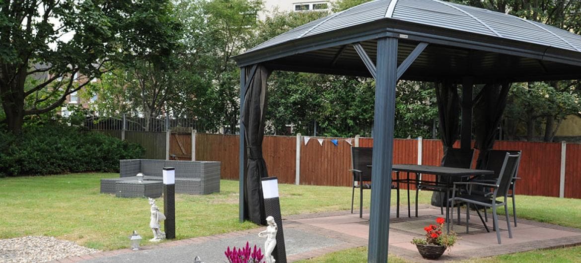 Garden at Willow Gardens Residential & Nursing Home, Bootle, Merseyside