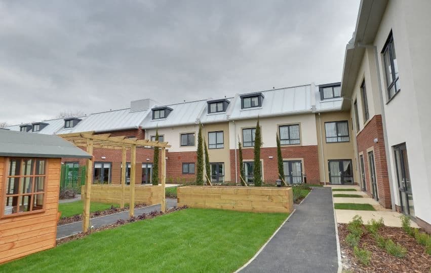 Garden at Winchcombe Place Care Home in Newbury, West Berkshire