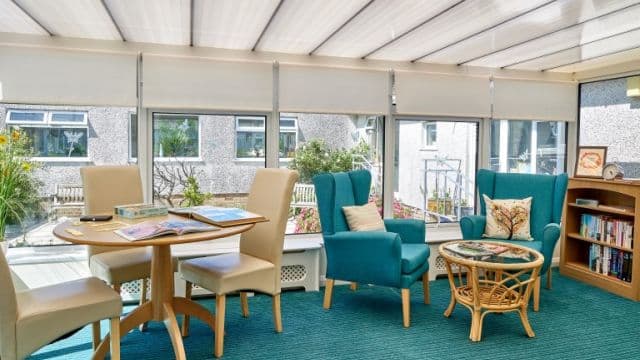 Communal Area of Windmill Court Care Home in Wadebridge, Cornwall