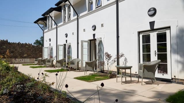 Garden at Windsor Court Care Home in Malvern Hills, Worcestershire