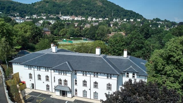 Exterior of Windsor Court Care Home in Malvern Hills, Worcestershire