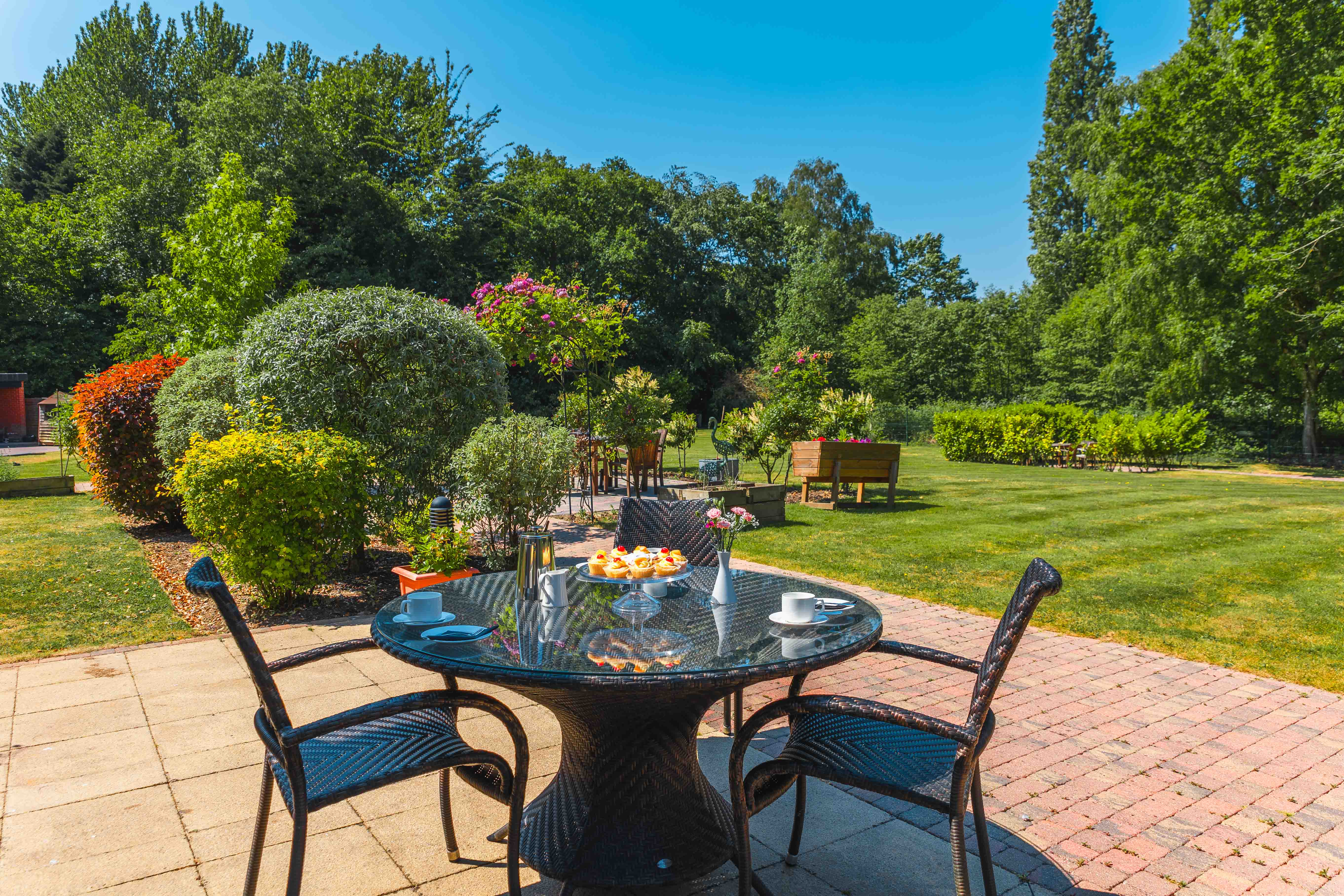 Garden at Worplesdon View Care Home in Guildford, Surrey