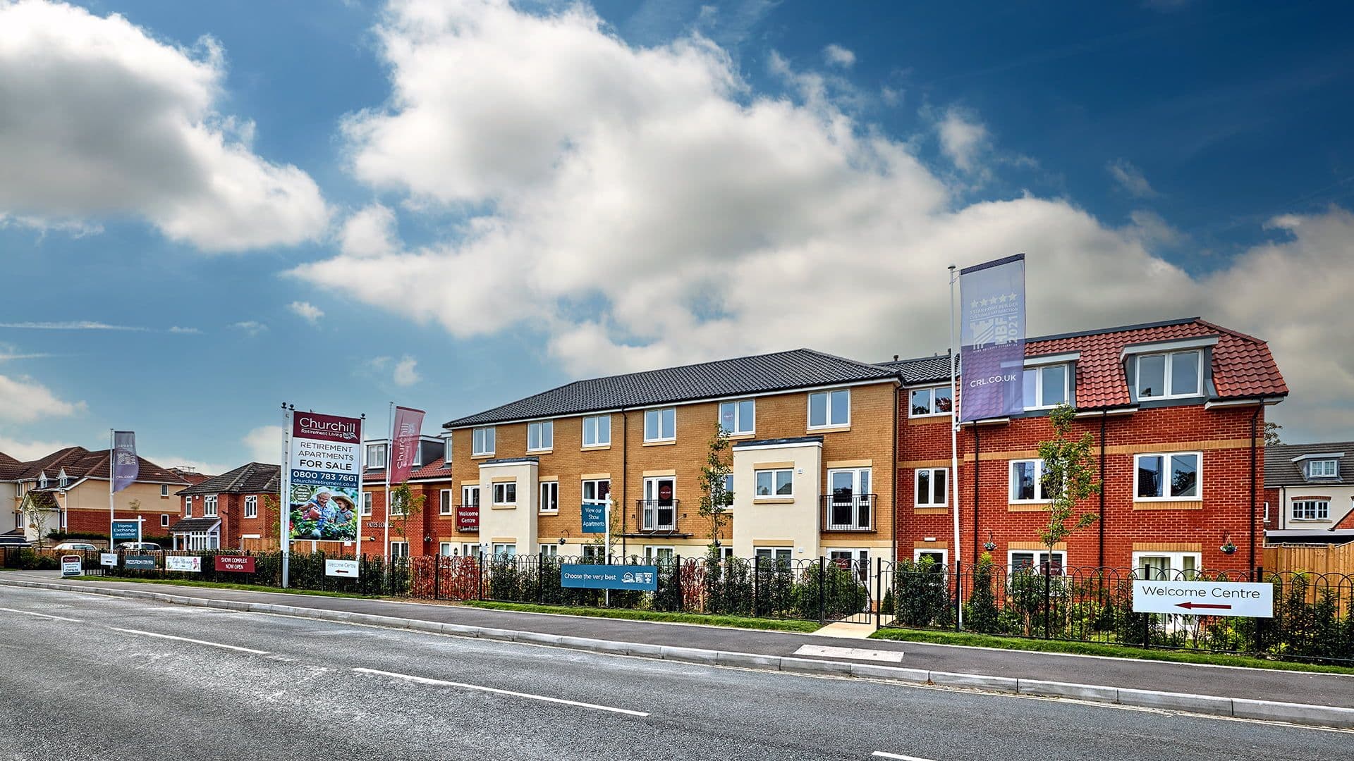 Exterior of Yates Lodge Retirement Development in Farnborough, Rushmoor