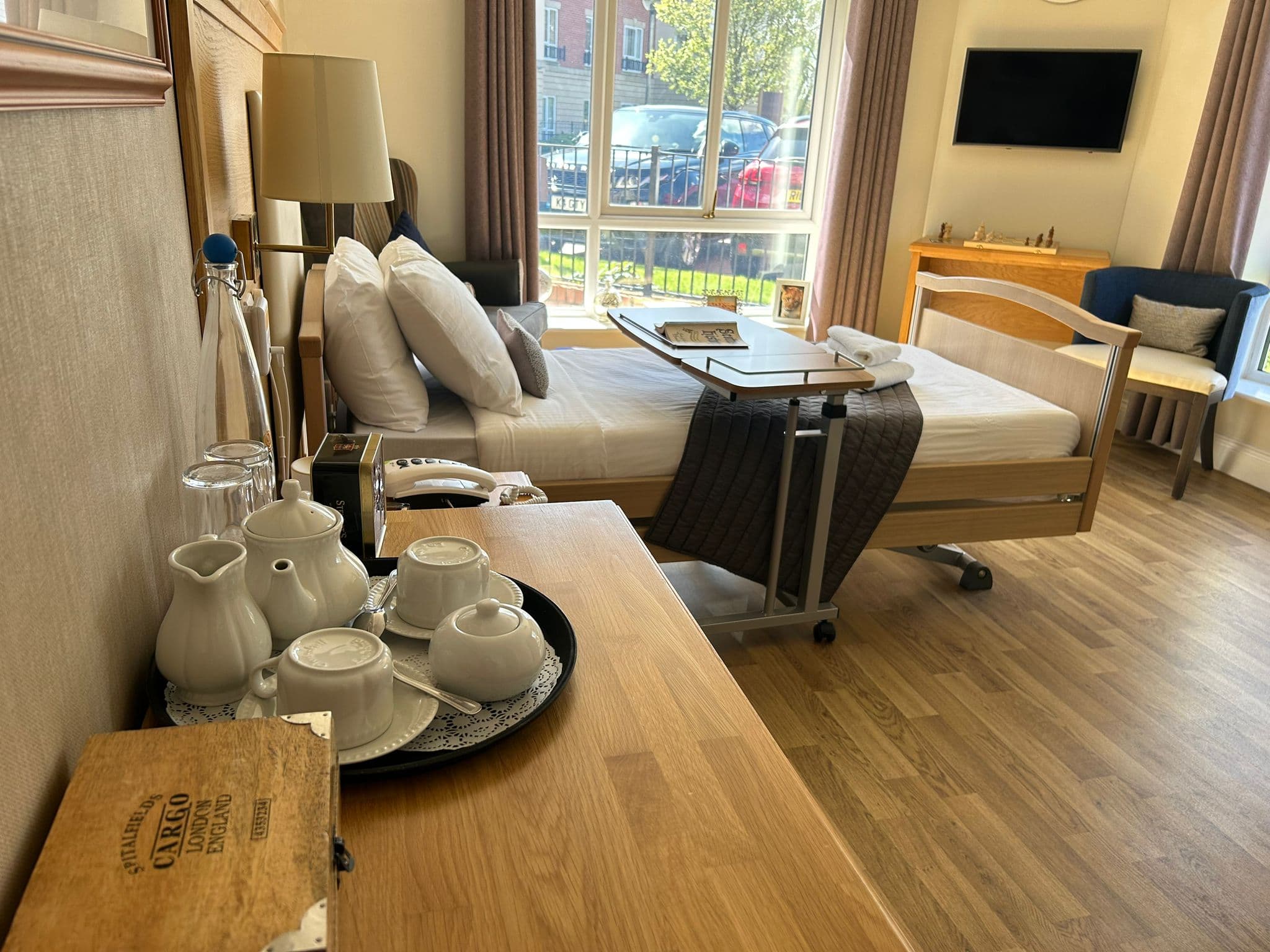 Bedroom of Cuffley Manor care home in Potters Bar, Hertfordshire