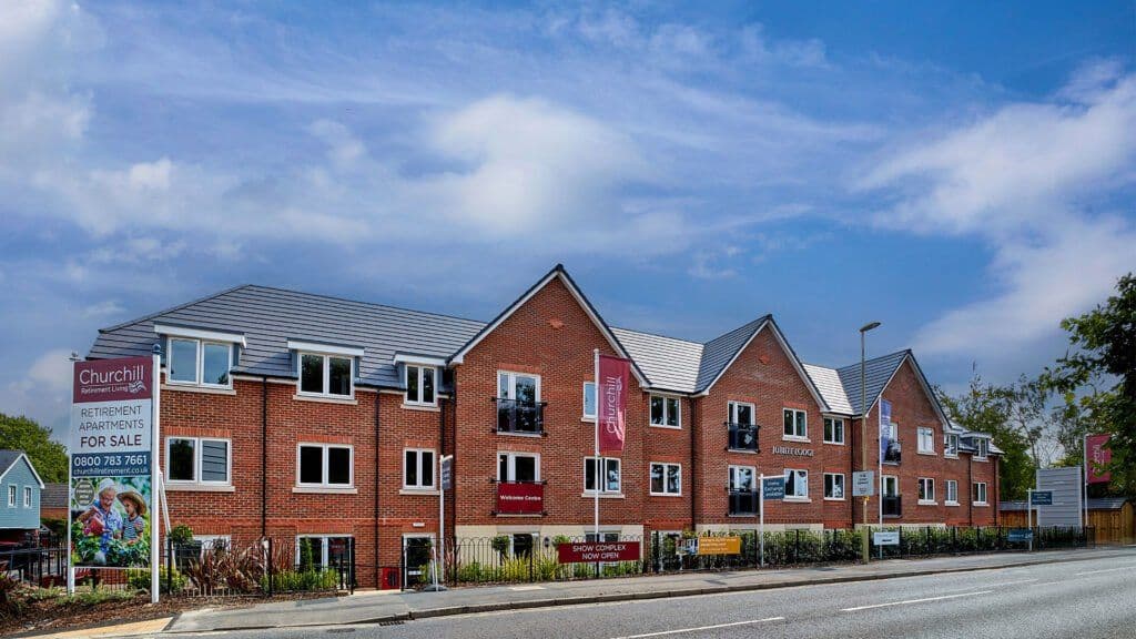 Exterior of Jubilee Lodge retirement development in Fleet, Hampshire