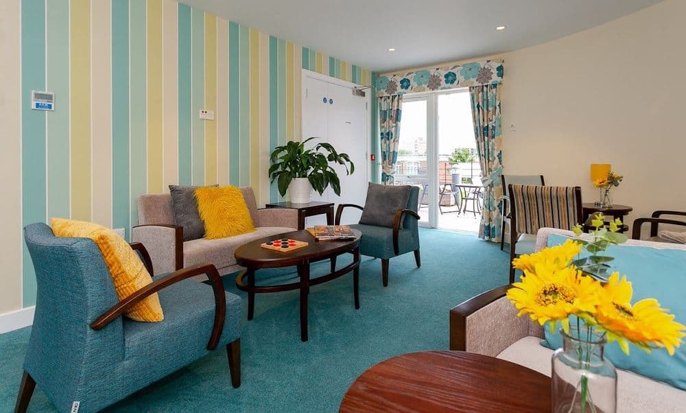 Lounge of Seacroft Green care home in Leeds, Yorkshire