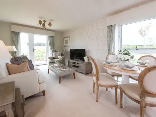 Lounge at Harvard Place Retirement Apartment in Stratford-upon-Avon, Warwickshire