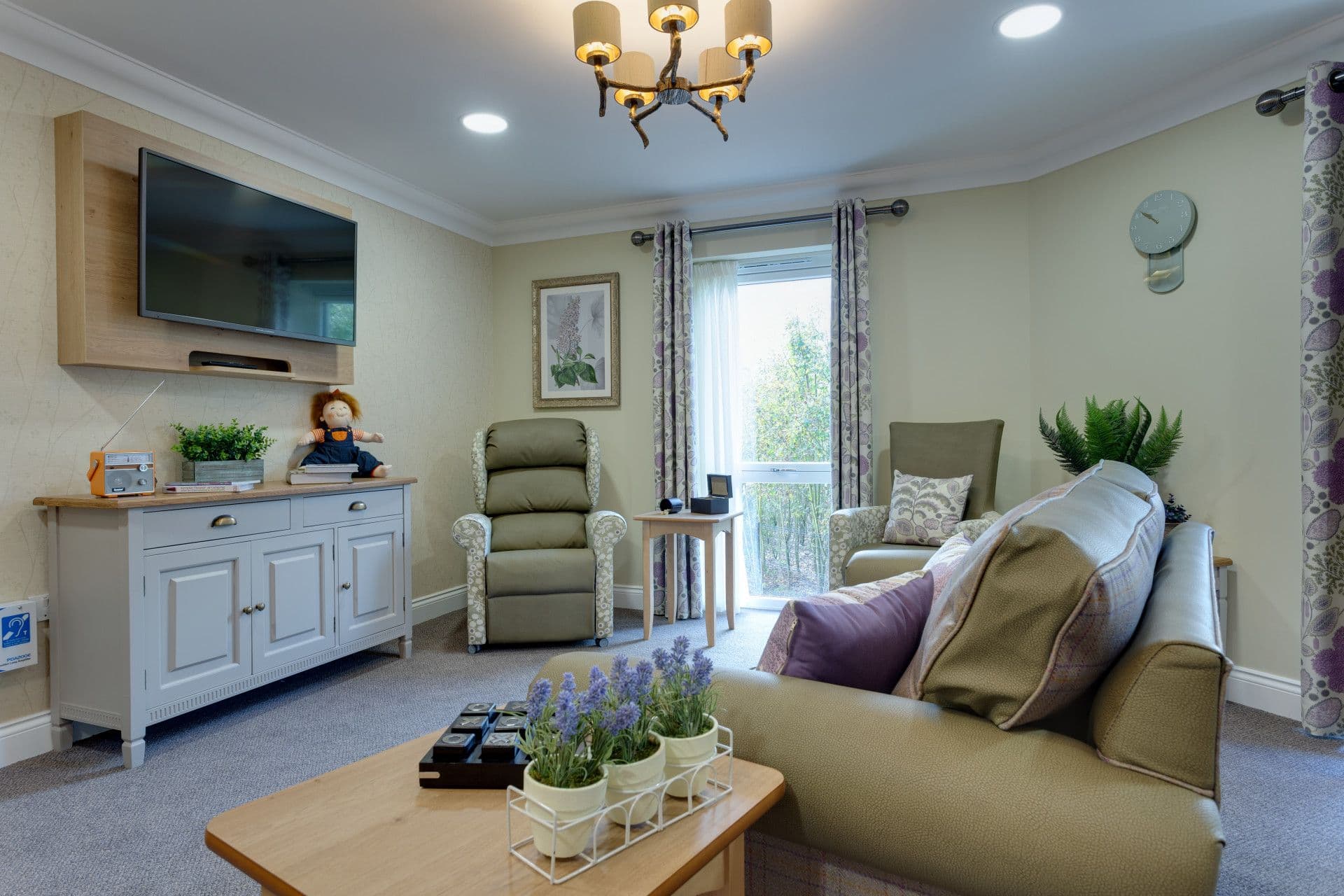 Communal Lounge of Montfort Manor Care Home in Ashford, Kent