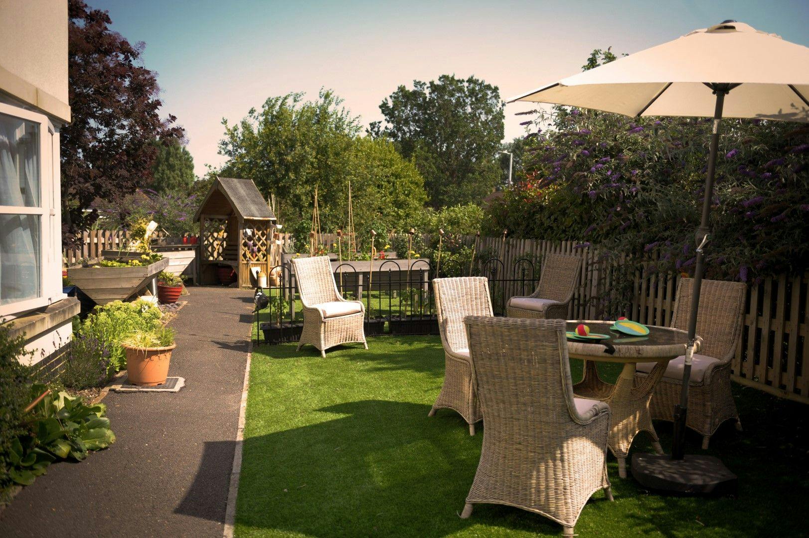 Garden at Admiral Court Care Home in Leigh-on-Sea, Southend-on-Sea
