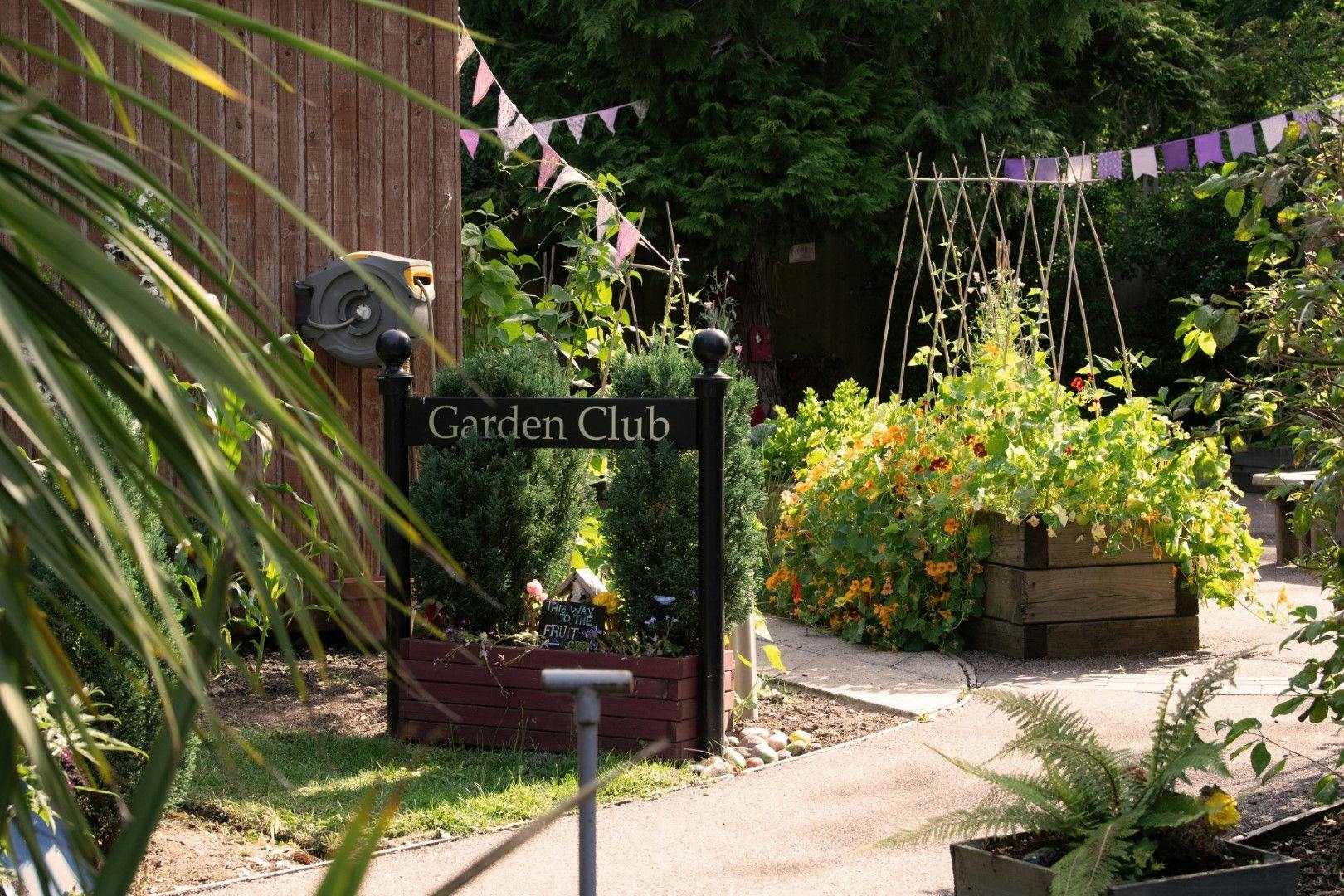 Garden at Anya court Care Home in Rugby, Warwickshire