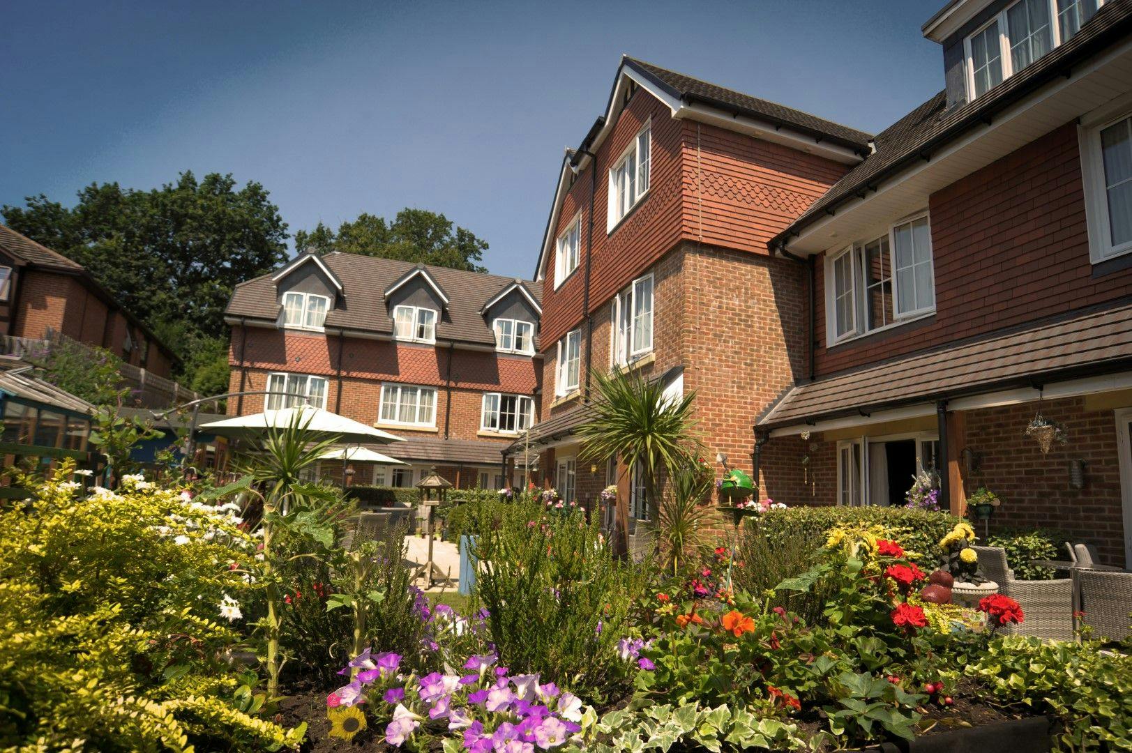 Garden at Lakeview Care Home in Surrey, South East England