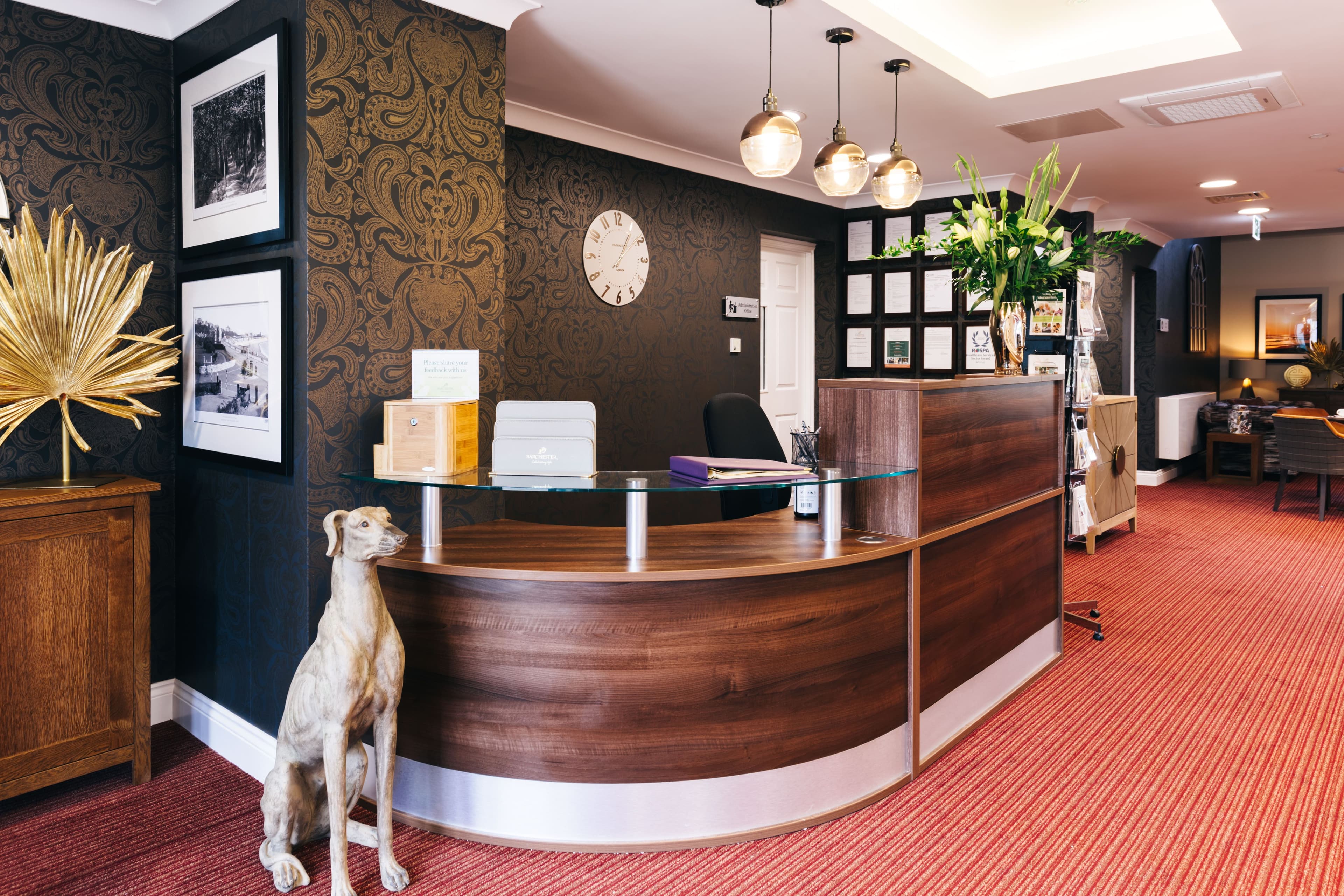 Reception at Raleigh Care Home in Exmouth, Devon