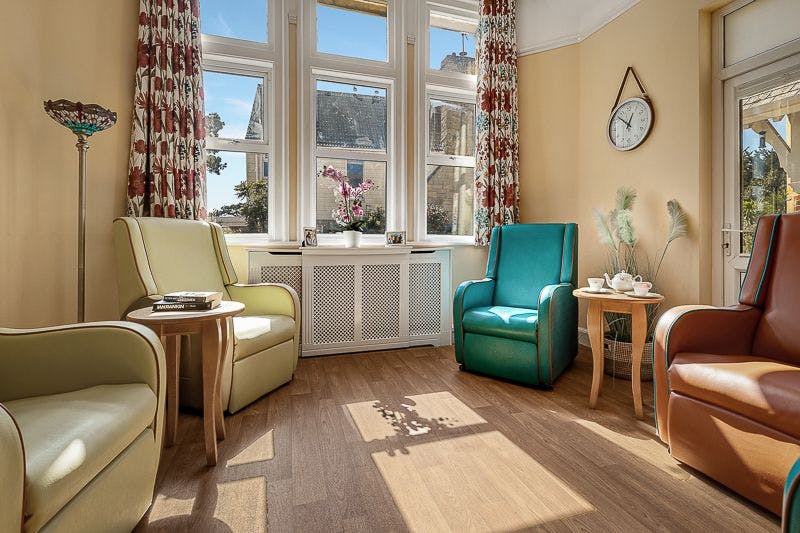Lounge at Springfield nursing home in Shanklin, Isle of Wight