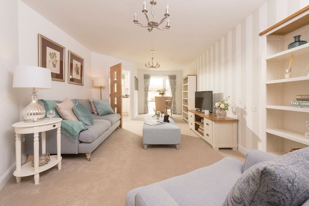 Living Room at Landmark Place Retirement Development in Uxbridge, Hillingdon