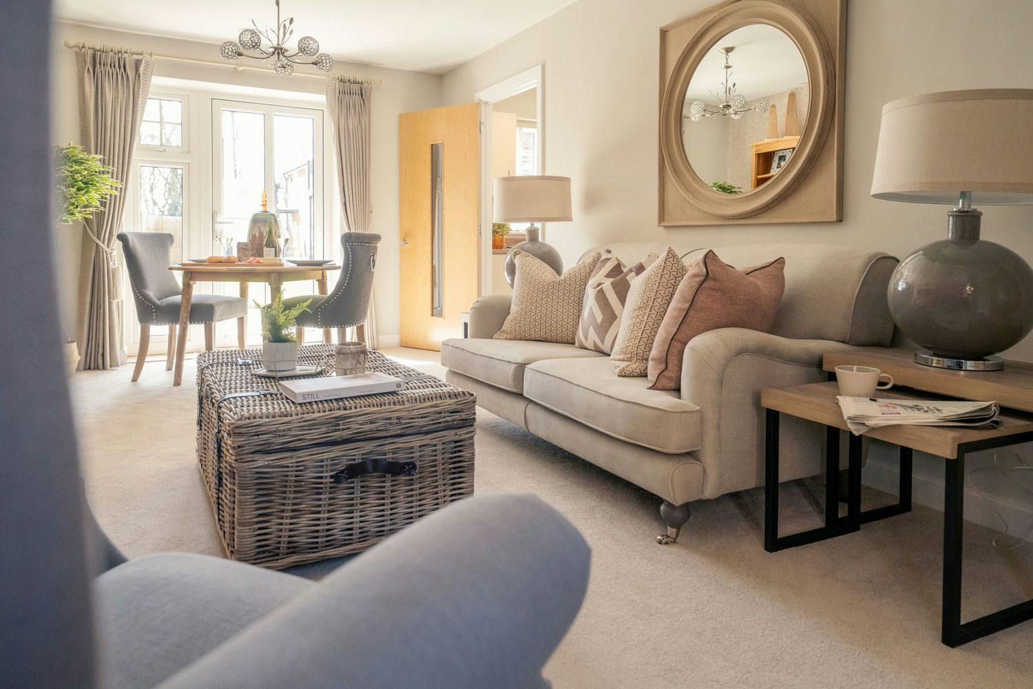 Living Room at Wingfield Court Retirement Development in Sherborne, Dorset