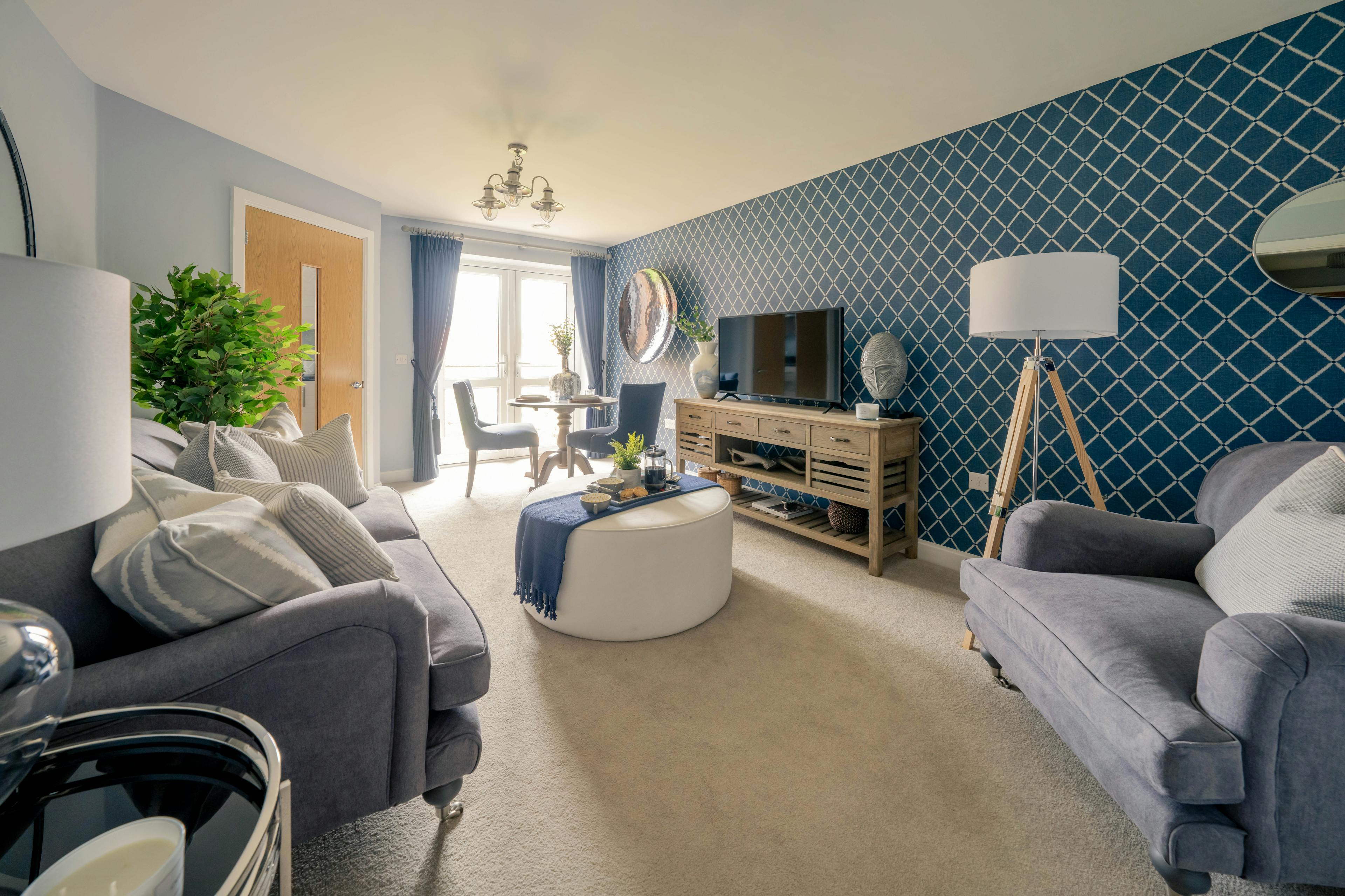 Living Room at Clayton Court Retirement Development in Burgess-hill, Mid Sussex