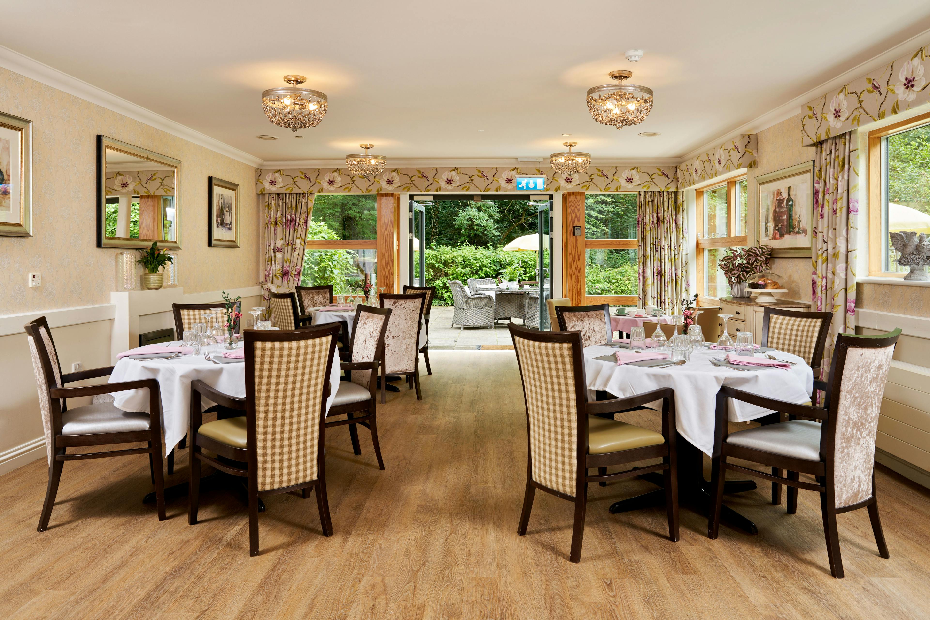 Dining area of Whittington House Care Home in Cheltenham, Gloucestershire