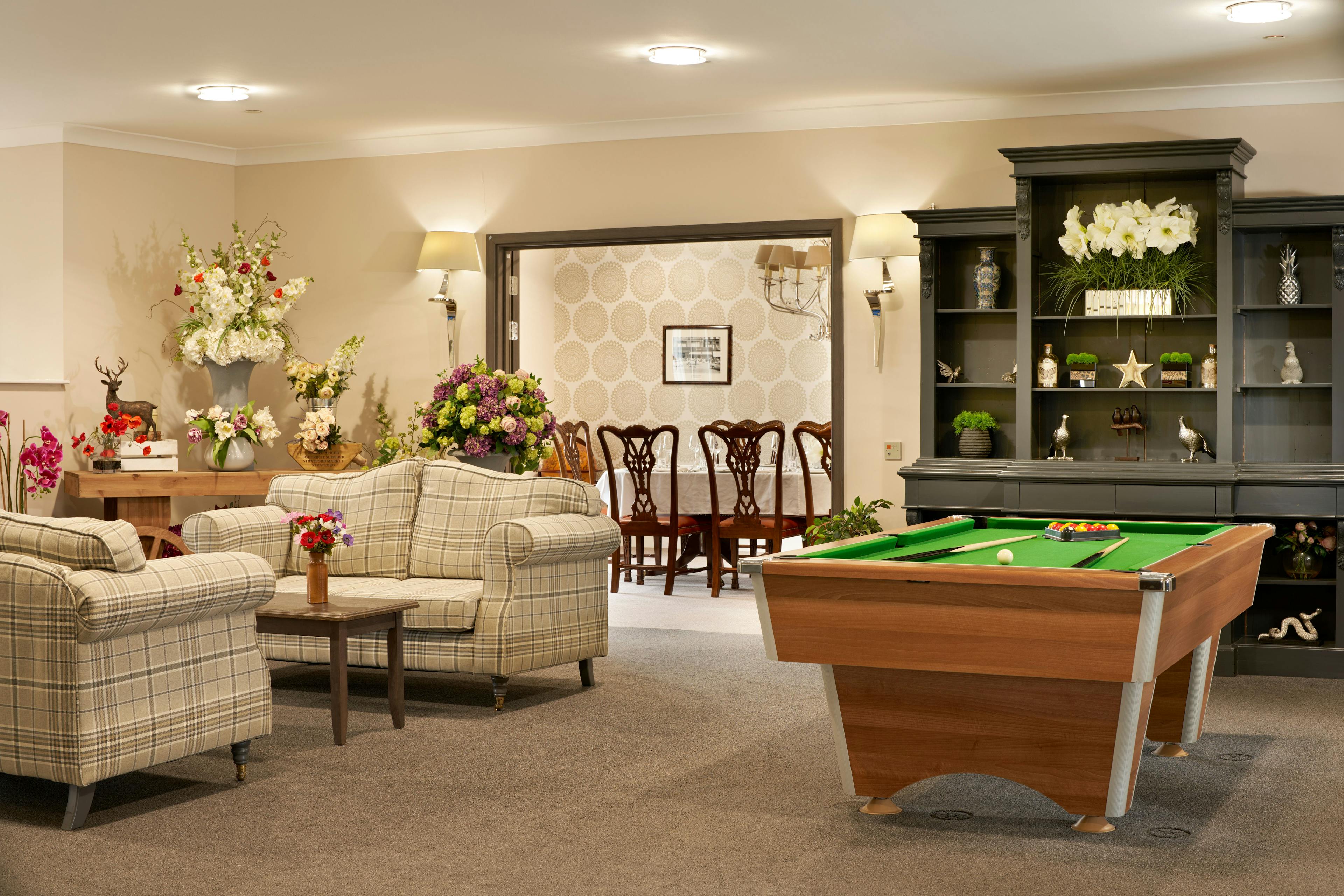 Lounge of The Manor care home in Meggetgate, Edinburgh