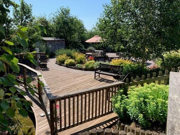 Garden of Cooperscroft care home in Potters Bar, Hertfordshire