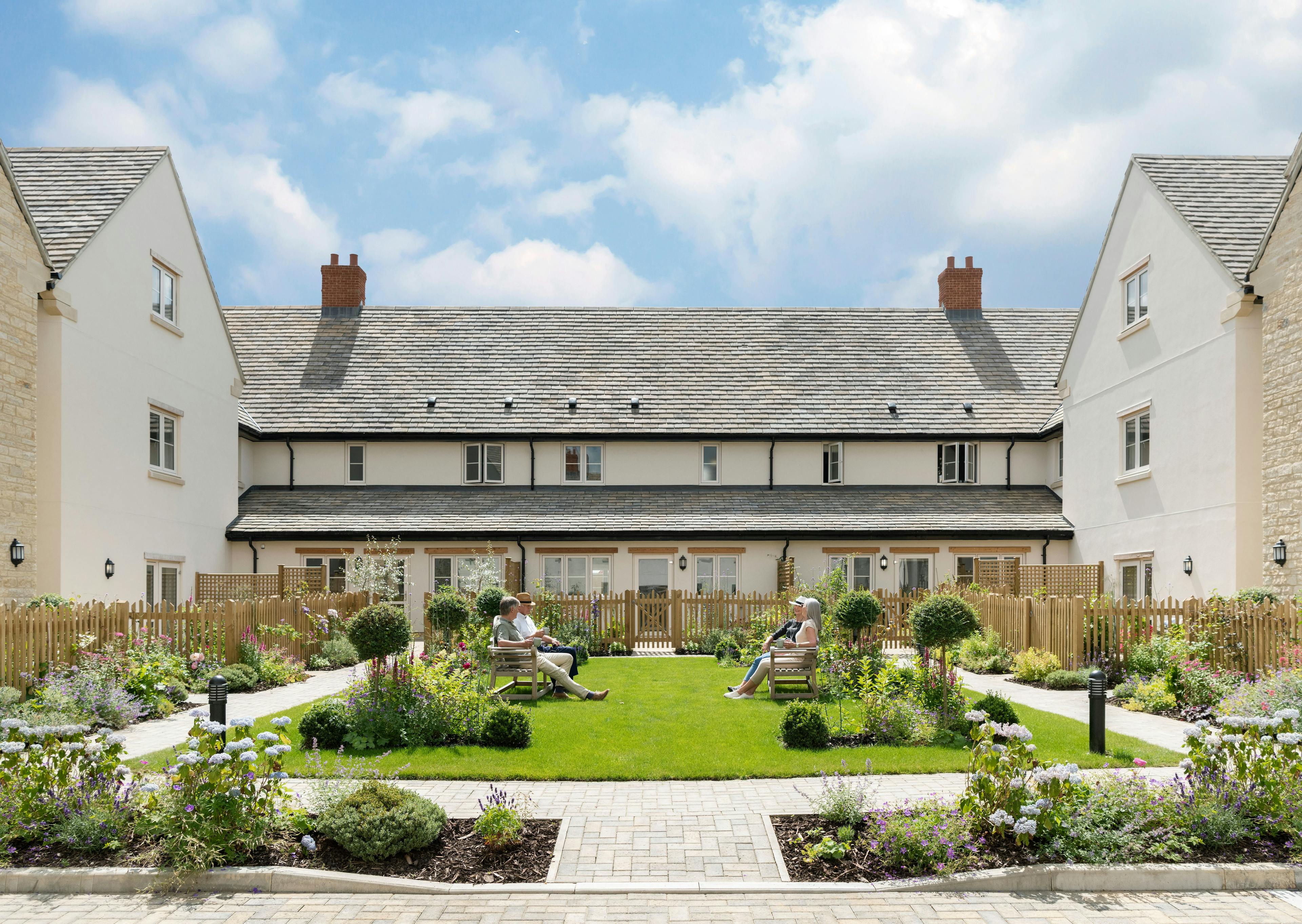 Exterior of Cotswold Gate retirement development in Burford, Oxfordshire