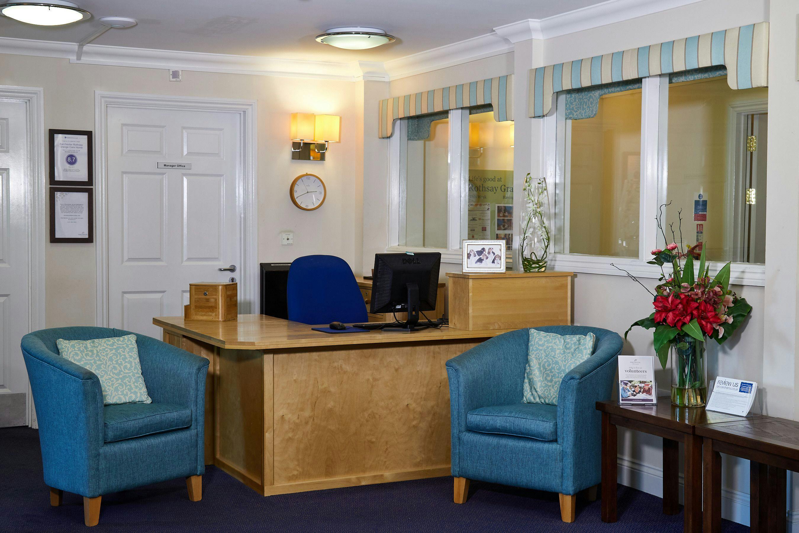Reception at Rothsay Grange Care Holme in Andover, Test Valley