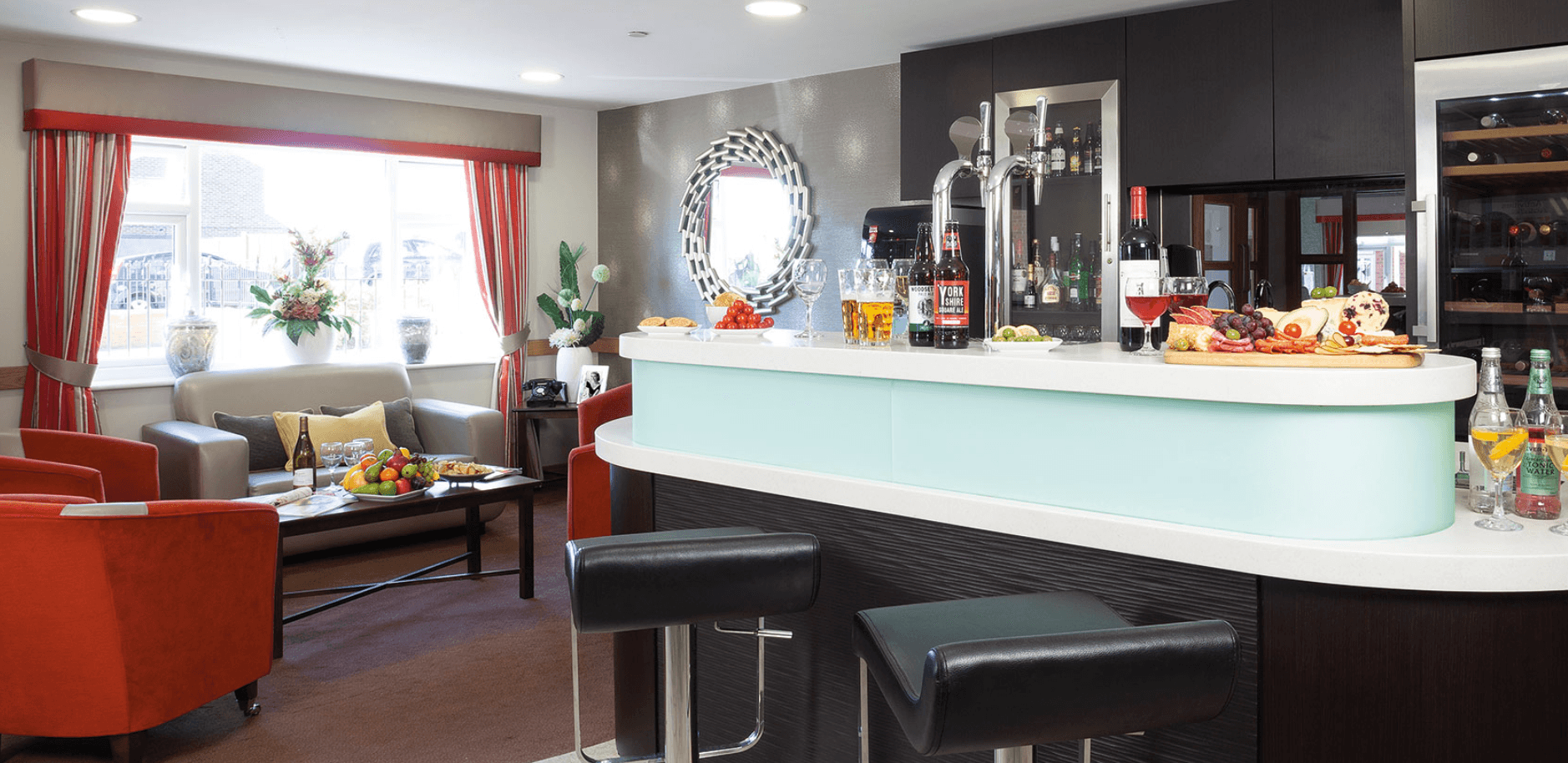 Bar at Aaron Court Care Home in Leicester, Leicestershire