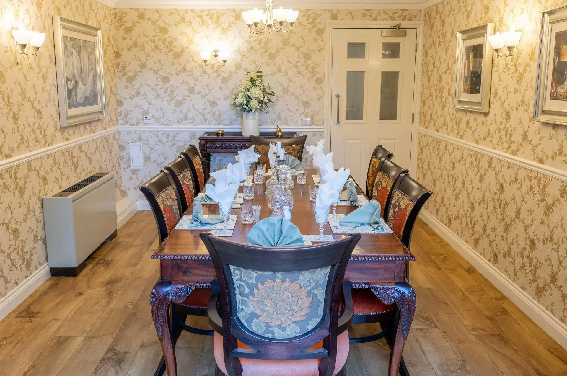 Private Dining Room at Abbeycrest Care Home in Reading, Berkshire