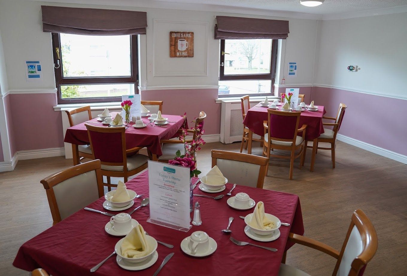 Dining Room at Albercorn House Care Home in Lanarkshire, Scotland
