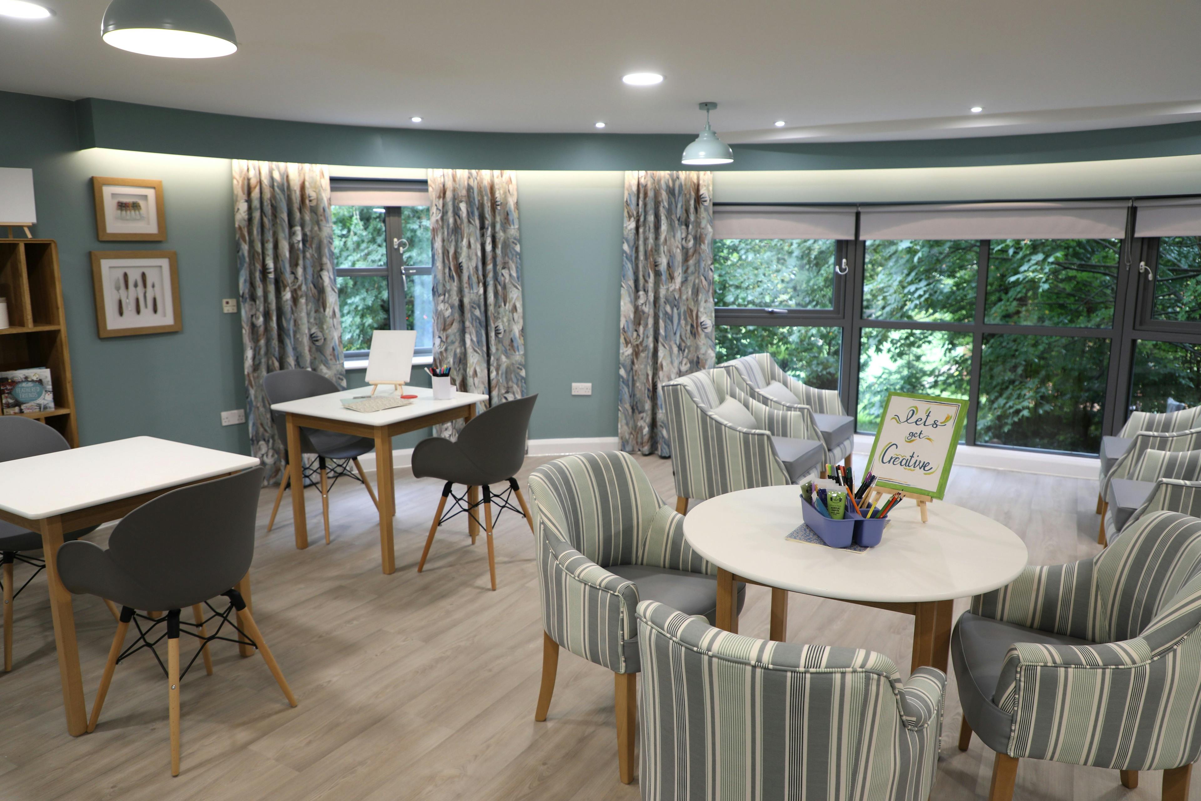 Dining area of Selwood Court in Dorchester, Dorset