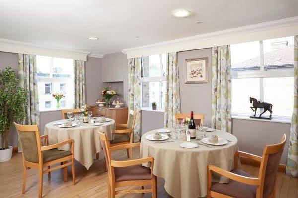 Dining room of Albany Lodge care home in Croydon, London