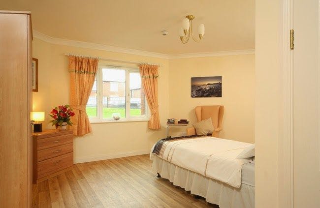 Bedroom of Armstrong House care home in Gateshead, Tyne and Wear